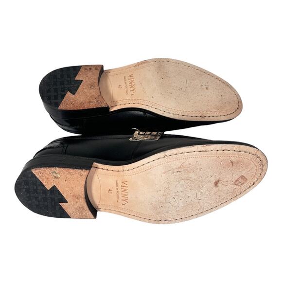 VINNYS SNAKESKIN PRINT LEATHER PENNY LOAFERS EU SIZE 42 - Picture 6 of 7